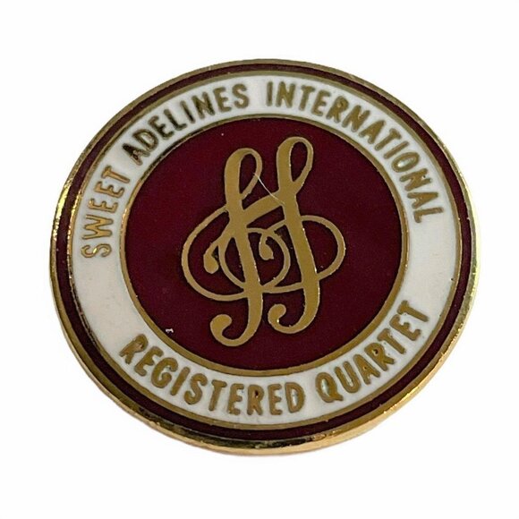 Enamel Pinback Lapel Sweet Adelines International Registered Quartet - Picture 1 of 2